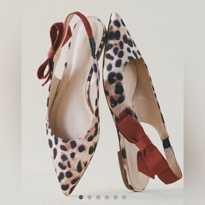 NIB Anthropologie Maeve Leopard Print Flats with Bow